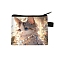 Polyester Wallets, Rectangle with Cat Pattern Makeup Bags, Gainsboro, 11x13.5cm