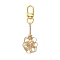 304 Stainless Steel Macrame Chain Pouch Empty Stone Holder Pendant Decoration, with Alloy Swivel Clasps, Golden, 100mm