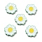 Opaque Acrylic Beads, with Enamel, Sunflower, Aquamarine, 24.5x23x4mm, Hole: 1.5mm