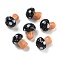 Handmade Lampwork Beads, Mushroom, Black, 13x10mm, Hole: 1.6mm