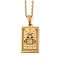 Tarot Theme 304 Stainless Steel Pendant Nacklaces For Women, Cable Chain Necklaces, Real 18K Gold Plated, High Priestess, 455mm, pendant: 22.5x13mm