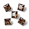 Cubic Zirconia Cabochons, Point Back, Square, Sienna, 6x6x3mm