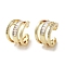 Star Brass Micro Pave Cubic Zirconia Cuff Earrings, Three Layered Rings for Women, Long-Lasting Plated, Cadmium Free & Lead Free, Real 18K Gold Plated, 16x14.5x12mm