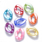 Opaque Acrylic Linking Rings, Quick Link Connectors, for Curb Chains Making, Pearlized, Twist, Mixed Color, 23x17x4.5mm, Inner Diameter: 13.5x7mm