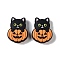 Halloween Theme Silicone Focal Beads, Cat Shape, Cat Shape, 30x23.5x9.5mm, Hole: 2mm