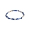 Natural Blue Spot Jasper Bead Stretch Bracelets, with Alloy Beads, Column, Inner Diameter: 5cm