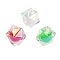 UV Plating Opaque Acrylic Beads, Christmas Theme, Iridescent Two-tone, Polygon, Mixed Color, 15x16x16mm, Hole: 3mm