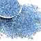 6/0 Spray Paint Glass Seed Beads, Teardrop, Dodger Blue, 5x4.5x4mm, Hole: 1mm, about 4500pcs/pound