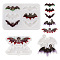 Pandahall 3Pcs 3 Styles DIY Bat Pendants Silhouette Silicone Molds, Resin Casting Molds, for UV Resin, Epoxy Resin Jewelry Making, Halloween Theme, White, 50~57x56~80x2~4mm, 1pc/style