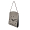 PU Leather Clock Wall Hanging Ornaments, for Coffee Shop Bedroom Living Room Decoration, Rectangle, Gray, 465mm