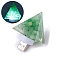 Gemstone Resin USB Lamp, Healing Stone Night Light, for Meditation, Yoga Decorations, Pyramid, Light Green, 60x40mm