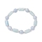 Natural Chalcedony Round Beaded Stretch Bracelets for Women, wiht CCB Plastic Beads, Inner Diameter: 2 inch(5.1cm)