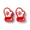 Christmas Decorations Theme Opaque Acrylic Bead with Enamel, White, Gloves, 22x15x9mm, Hole: 3.5mm