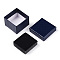 Square Cardboard Ring Boxes, with Sponge Inside, Prussian Blue, 2x2x1-3/8 inch(5x5x3.5cm)