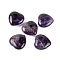 Natural Amethyst Healing Stones, Heart Love Stones, Pocket Palm Stones for Reiki Ealancing, 30x30x11.5~12.5mm