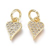 Brass Micro Pave Clear Cubic Zirconia Charms X-ZIRC-Q024-06G-2
