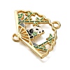 Rack Plating Panda Theme Alloy Enamel Pendants ENAM-S021-08G-C-2