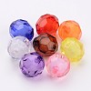 Mixed Color Faceted Round Transparent Acrylic Beads X-TACR-S113-20mm-M-2