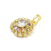 Brass Micro Pave Cubic Zirconia Pendants KK-E111-01G-2