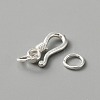 925 Sterling Silver S-Hook Clasps FIND-WH0114-71B-4