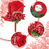 CRASPIRE 8Pcs Cloth Rose Flower Boutonniere Brooch with Rhinestone AJEW-CP0001-79B-4