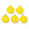 Golden Plated Alloy Enamel Charms ENAM-S118-09Y-1