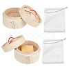 AHADERMAKER Round Bamboo Steamer Self-Draining Soap Box AJEW-GA0005-86-1