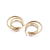 304 Stainless Steel Triple Hoop Earrings for Women Girls X-STAS-D171-29G-2