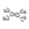 Rack Plating Brass with Clear Cubic Zirconia Fold Over Clasps KK-G489-02P-2