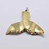 Natural Gemstone Wing Plated Pendants G-P077-57-2