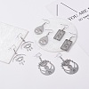 Non-Tarnish Chakra Theme Hollow Charm Dangle Earrings EJEW-JE04719-4