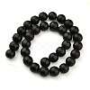 Synthetic Black Stone Beads Strands G508-3-2