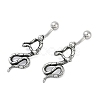 Snake 316 Surgical Stainless Steel Dangle Belly Button Rings EJEW-G416-18D-AS-4