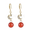 Natural Gemstone Round Beads Dangle Earrings EJEW-JE04069-2
