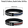 Gorgecraft 20Pcs 2 Colors Independence Day Theme Silicone Star Cord Bracelets Set Wristband BJEW-GF0001-15B-2