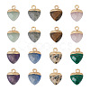 Fashewelry 16Pcs 8 Styles Natural & Synthetic Gemstone Charms G-FW0001-34-2