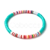 Handmade Polymer Clay Heishi Beads Stretch Bracelets Set BJEW-JB07349-06-3
