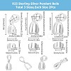 SUNNYCLUE 6Pcs 3 Style 925 Sterling Silver Pendant Bails STER-SC0001-17-2