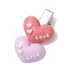 6 Pcs Cute Heart Resin Alligator Hair Clips PHAR-JH00118-4