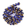 Electroplate Glass Beads Strands EGLA-Q128-04A-FP01-2