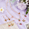 Alloy Enamel Bee & Leaf Planter with Heart Pendant Locking Stitch Markers HJEW-AB00042-4