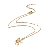 Initial Letter with Butterfly Pendant Necklace NJEW-C026-01G-S-2