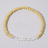 Colorful Birthstone Faceted Bicone & Brass Beaded Stretch Bracelets for Women RJ7989-6-1