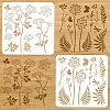 2Pcs 2 Styles PET Hollow Out Drawing Painting Stencils DIY-WH0416-0005-2