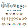 40Pcs 20 Styles Evil Eye Zinc Alloy Enamel Connector Charms ENAM-TA0001-37-11