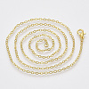 Brass Cable Chains Necklaces X-MAK-N029-01G-3