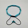 Rectangle Natural Howlite Dyed Braided Bead Bracelets VO3250-1-1