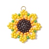 Beaded Sunflower Charms PALLOY-MZ00450-1