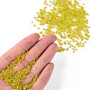 Yellow 11/0 Grade A Round Transparent Glass Seed Beads X-SEED-Q007-F35-4