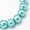 Baking Painted Pearlized Glass Pearl Round Bead Strands HY-Q330-8mm-65-2